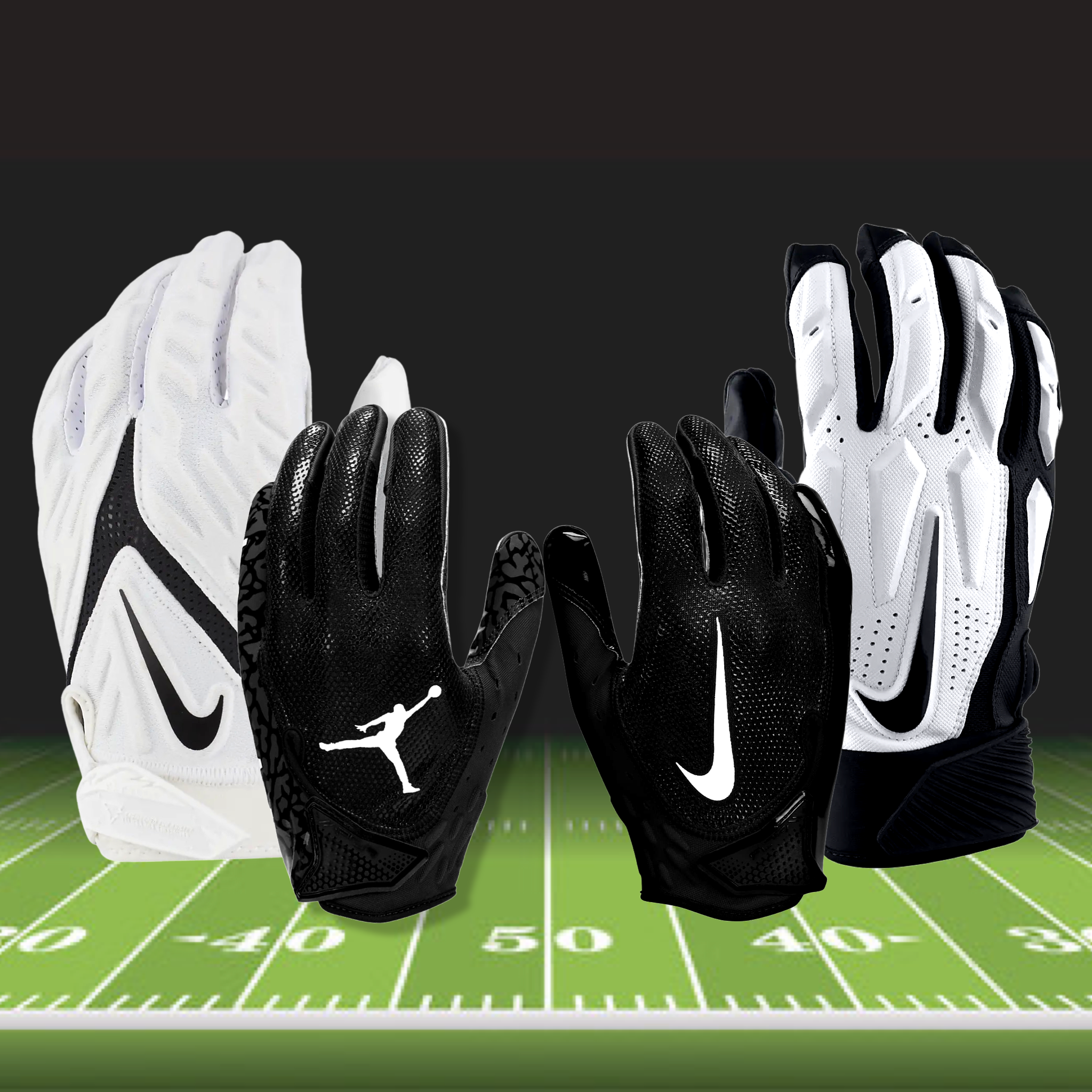 Nike NGY1S Carta Football Ya Gants de Base Noir/S, Blanc, S : :  Mode