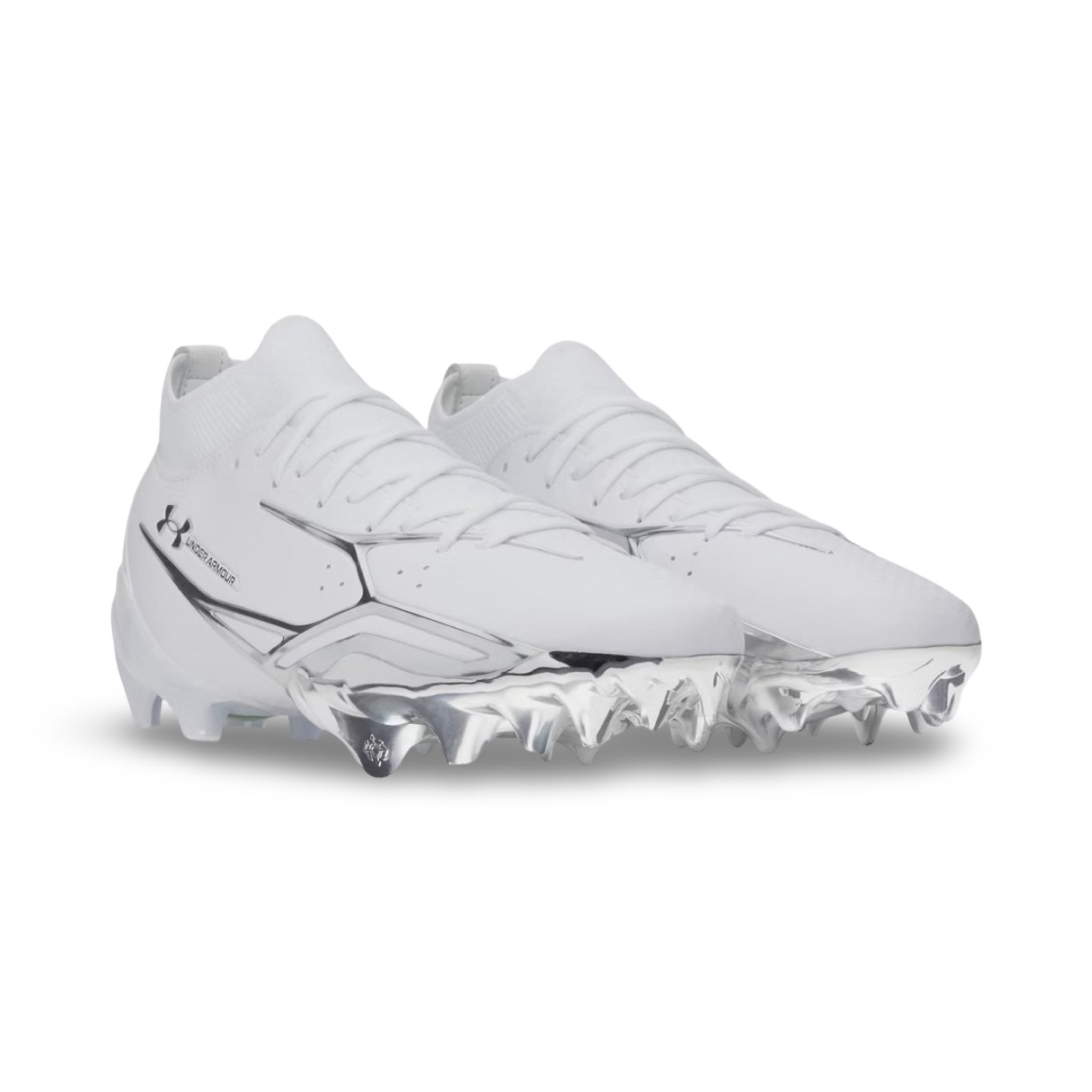 UA Spotlight Pro Football Cleats - Chrome White