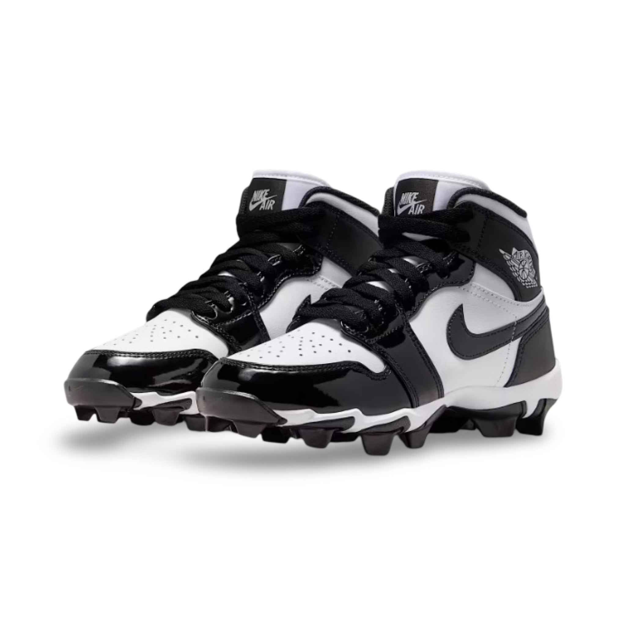 Kids' Jordan 1 Mid Football Cleats - White/Black