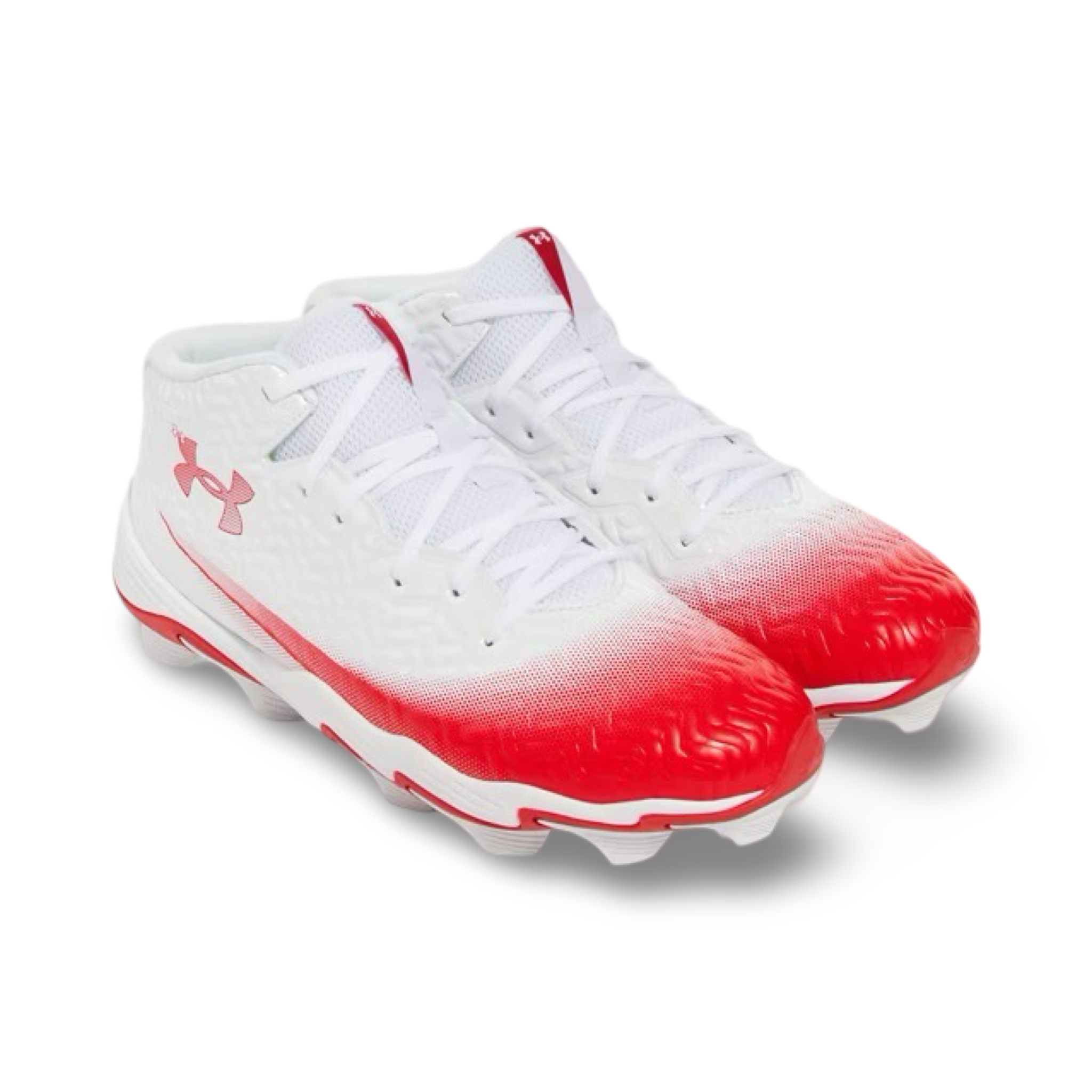 Boys' UA Spotlight Hammer Jr. Football Cleats - White/Red