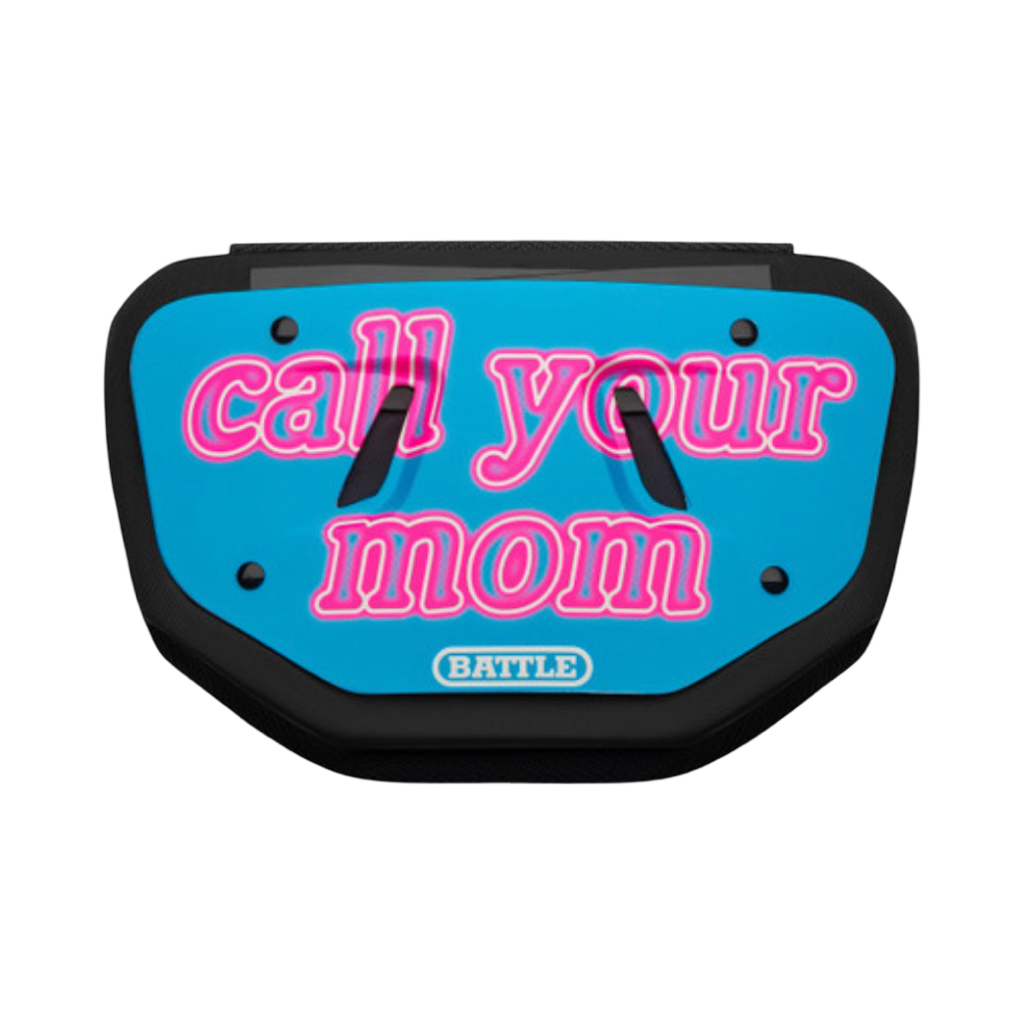 Battle "Call Your Mom" Chrome Football Back Plate - youth