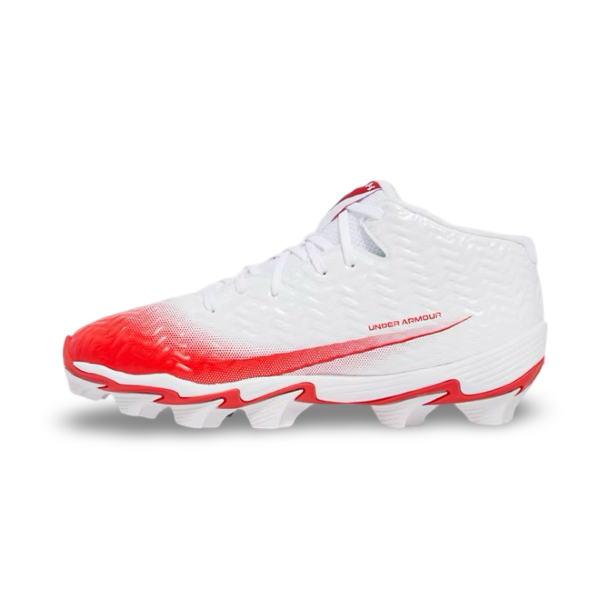 Boys' UA Spotlight Hammer Jr. Football Cleats - White/Red