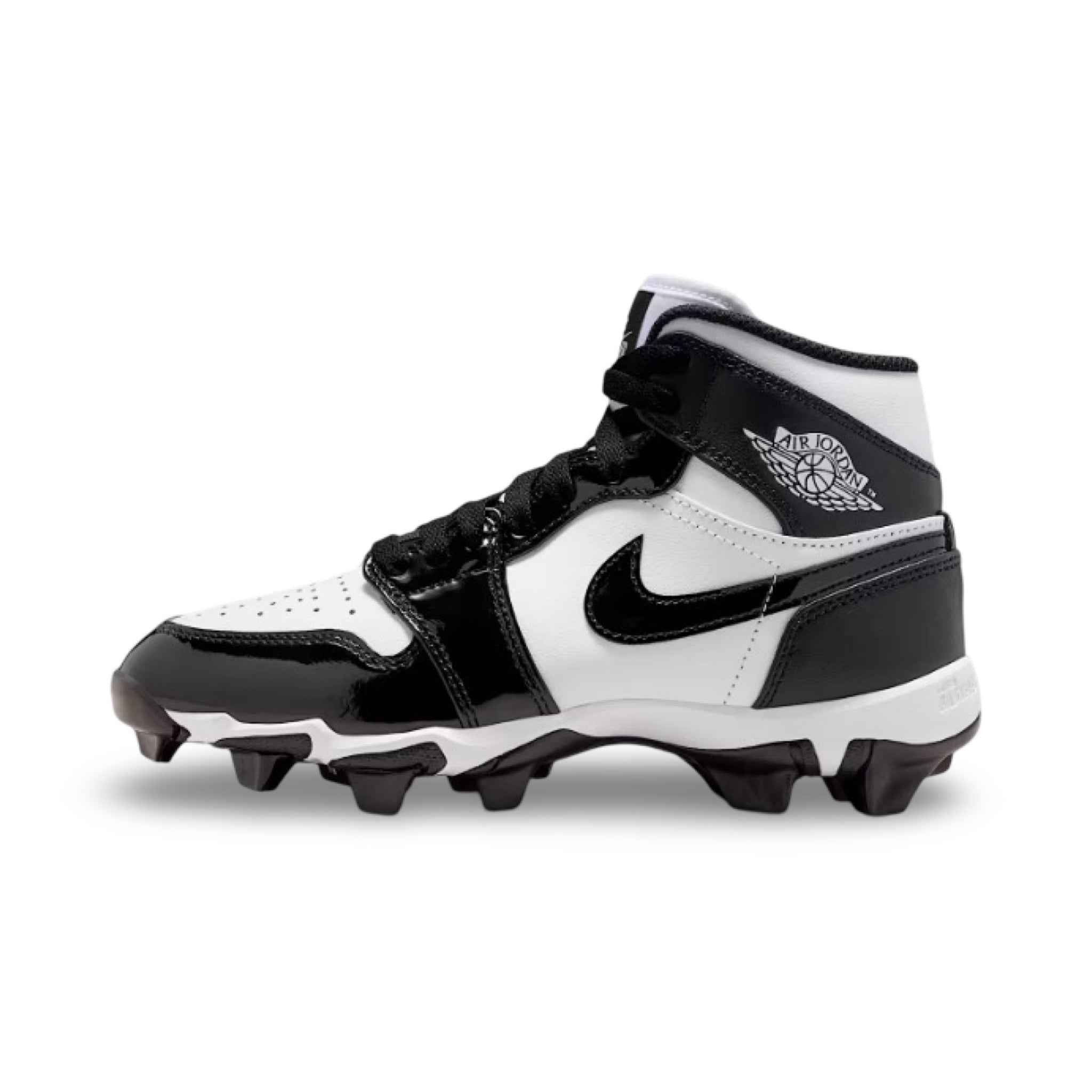 Kids' Jordan 1 Mid Football Cleats - White/Black
