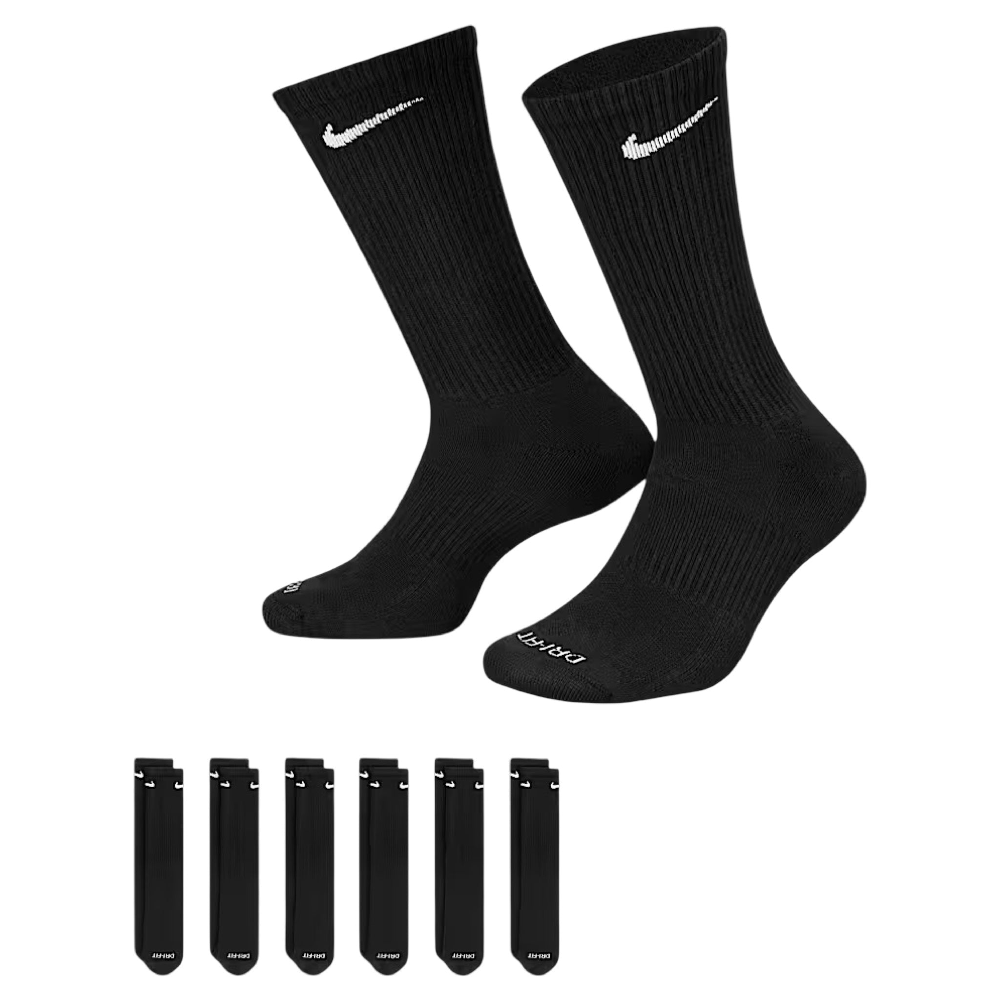 Nike Everyday Training Crew Socks - Dri-FIT Plus Cushioned (6 Pairs)