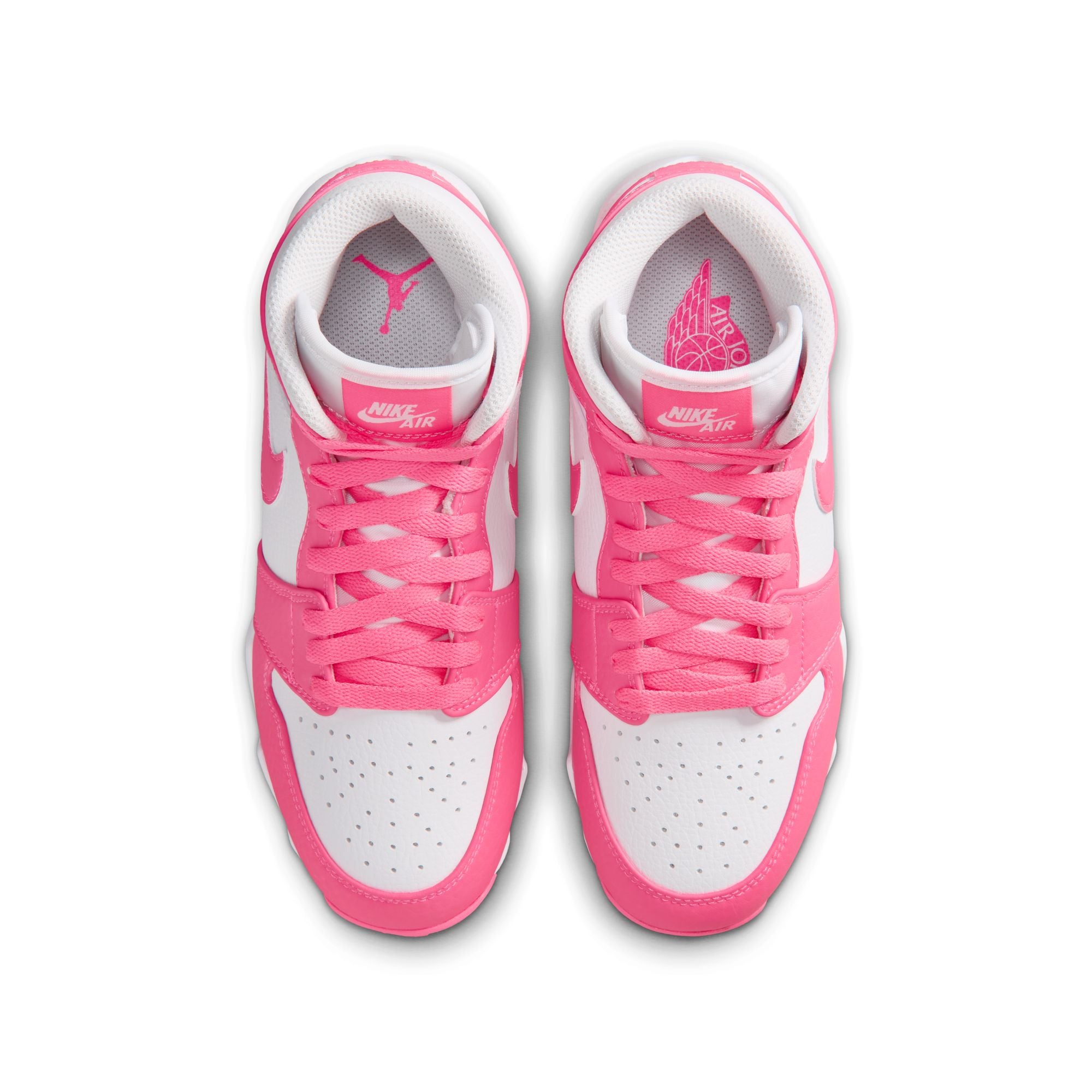 Kids' Jordan 1 Mid Football Cleats - White/Pink