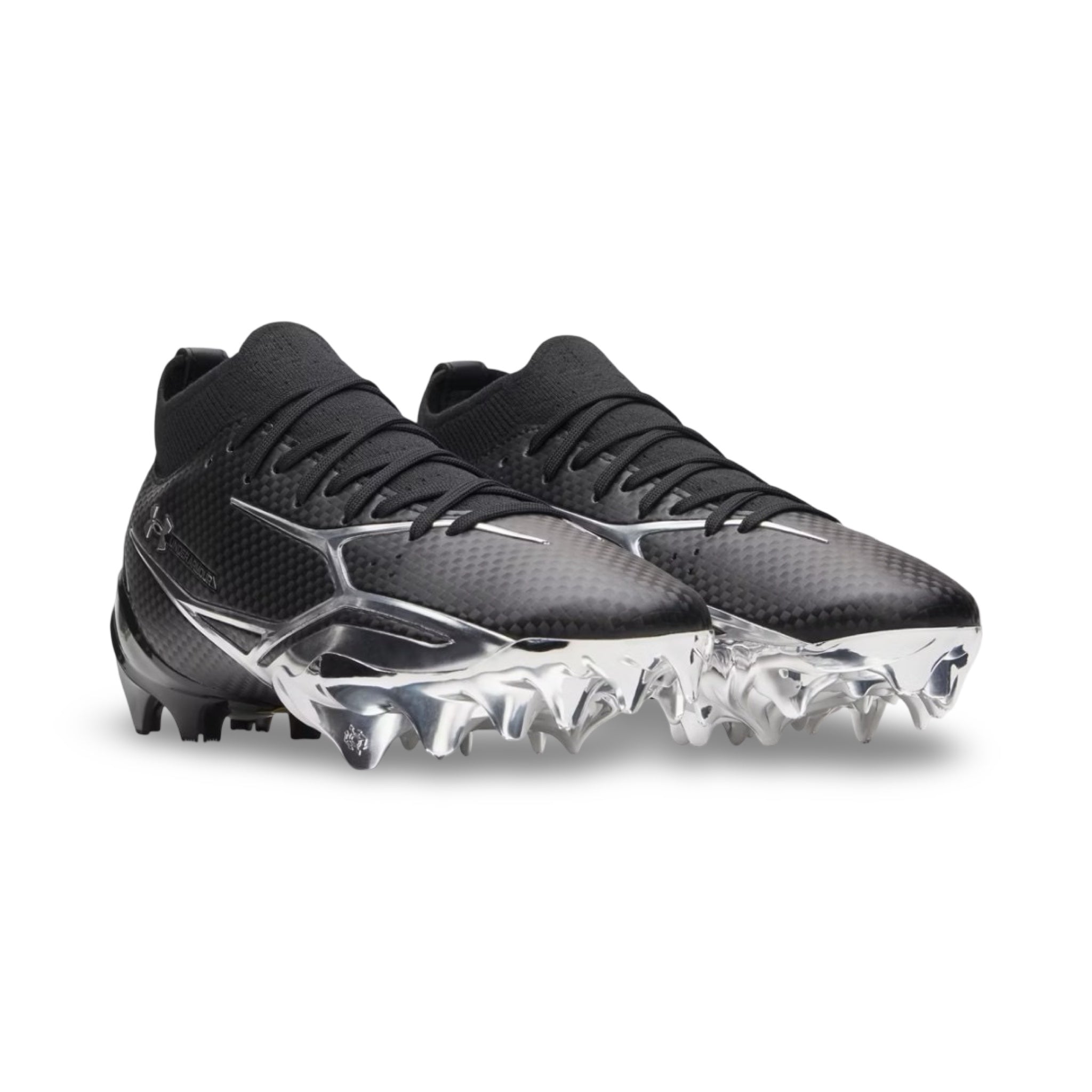 UA Spotlight Pro Football Cleats - Chrome black