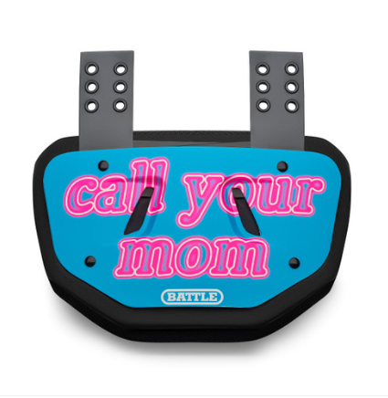 Battle "Call Your Mom" Chrome Football Back Plate - youth