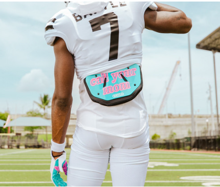 Battle "Call Your Mom" Chrome Football Back Plate - Adult and youth / adult and child