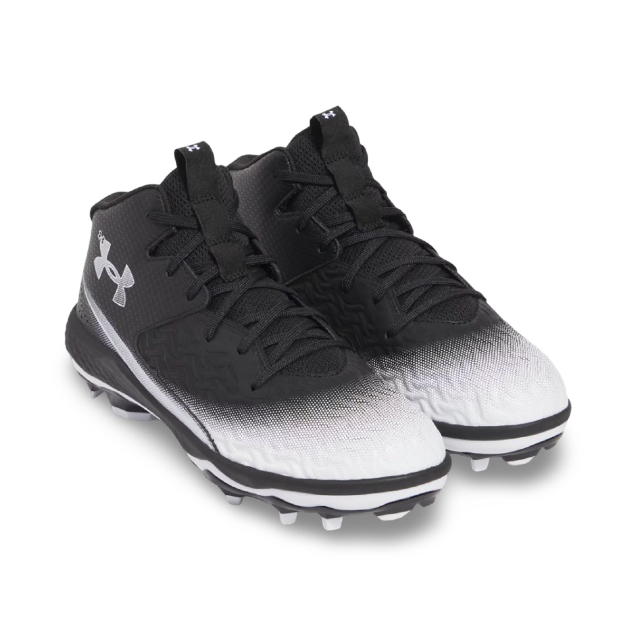 UA Spotlight Men's Mid Football Cleats - Black/White