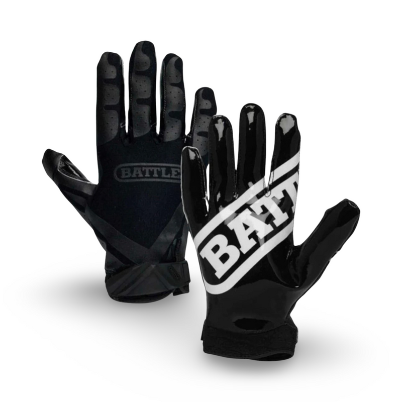 Battle Double Threat football gloves - Black &amp; White