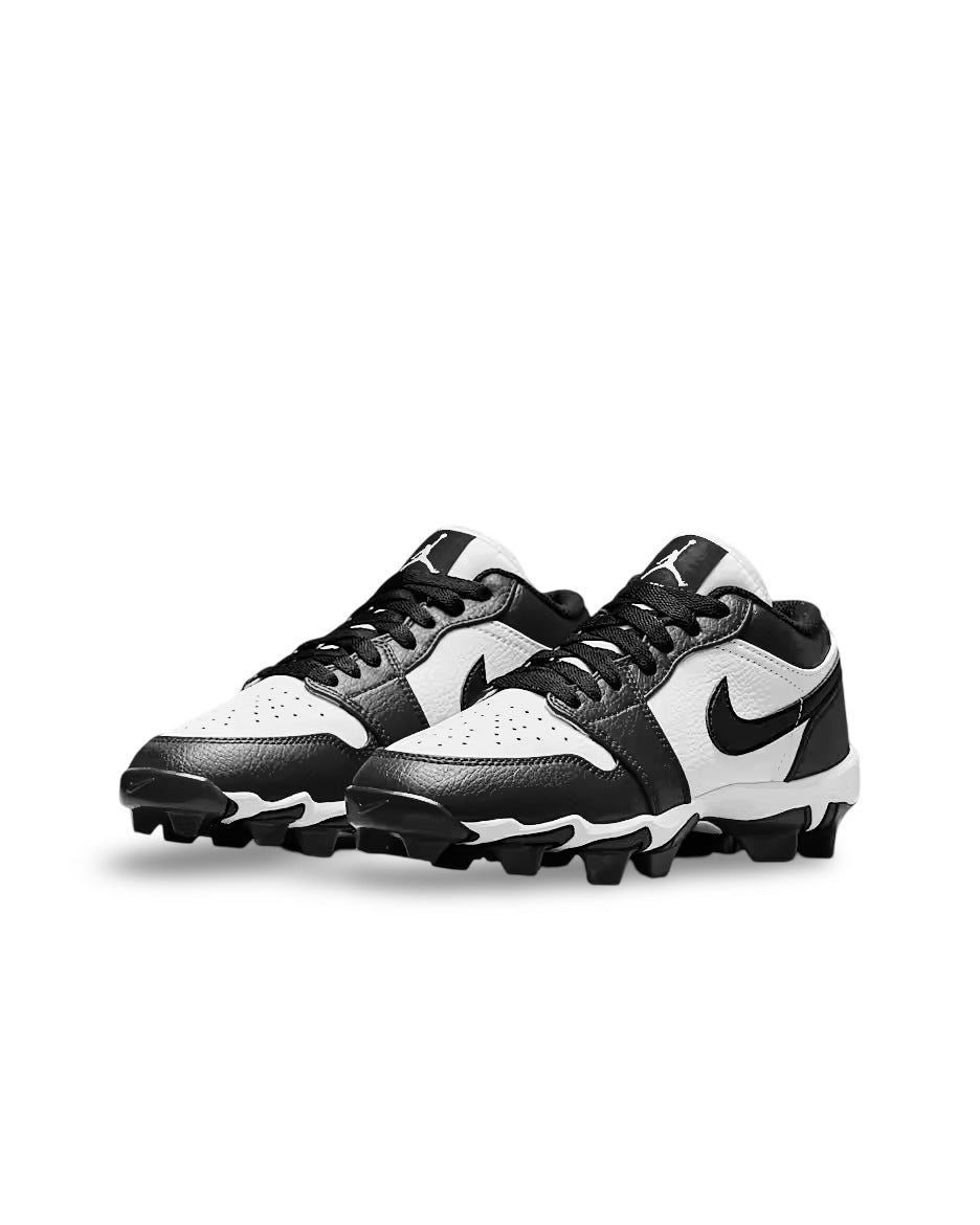 Kids' Jordan 1 Low Football Cleats - White/Black