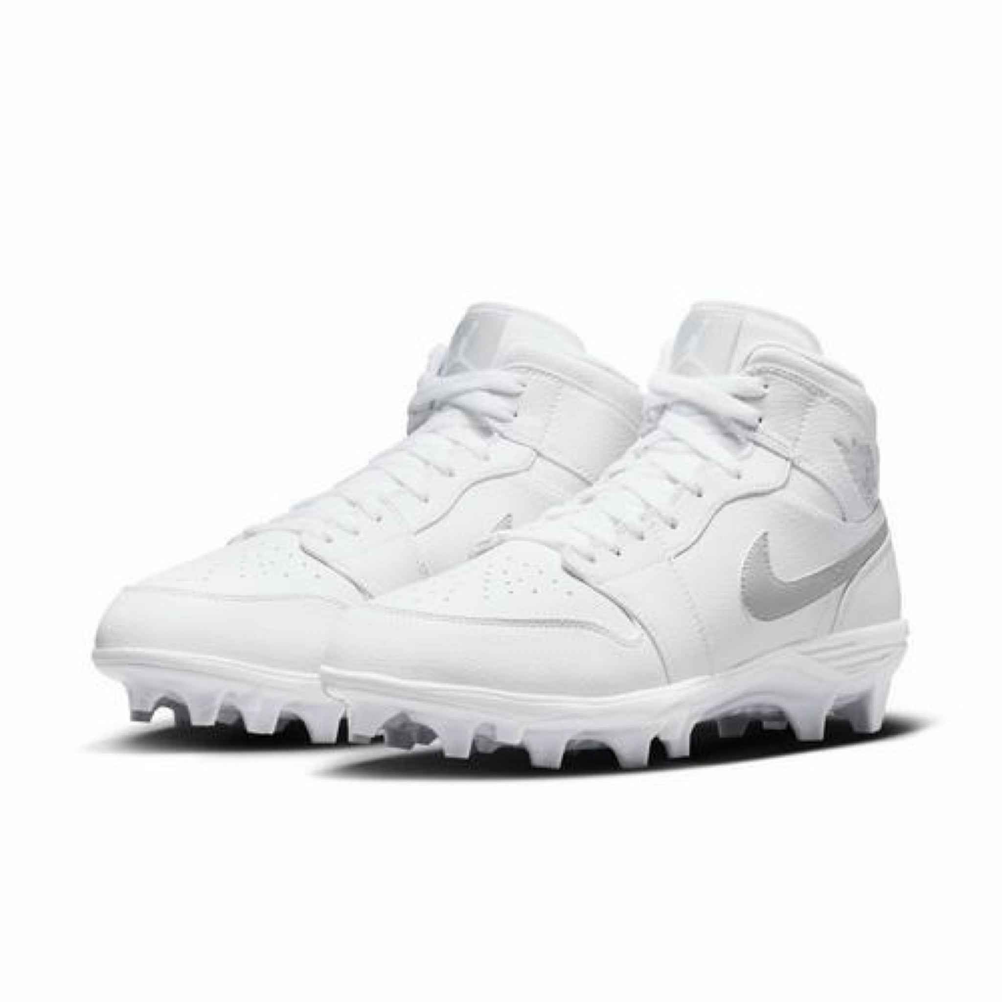Jordan 1 Mid TD football cleats - All White