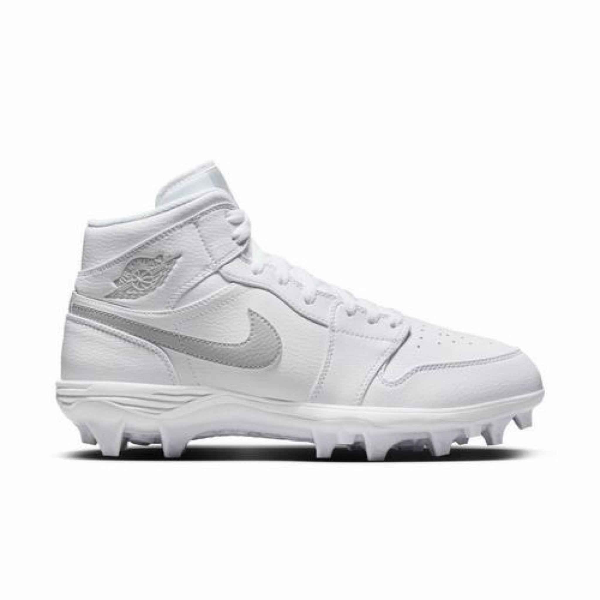 Jordan 1 Mid TD football cleats - All White