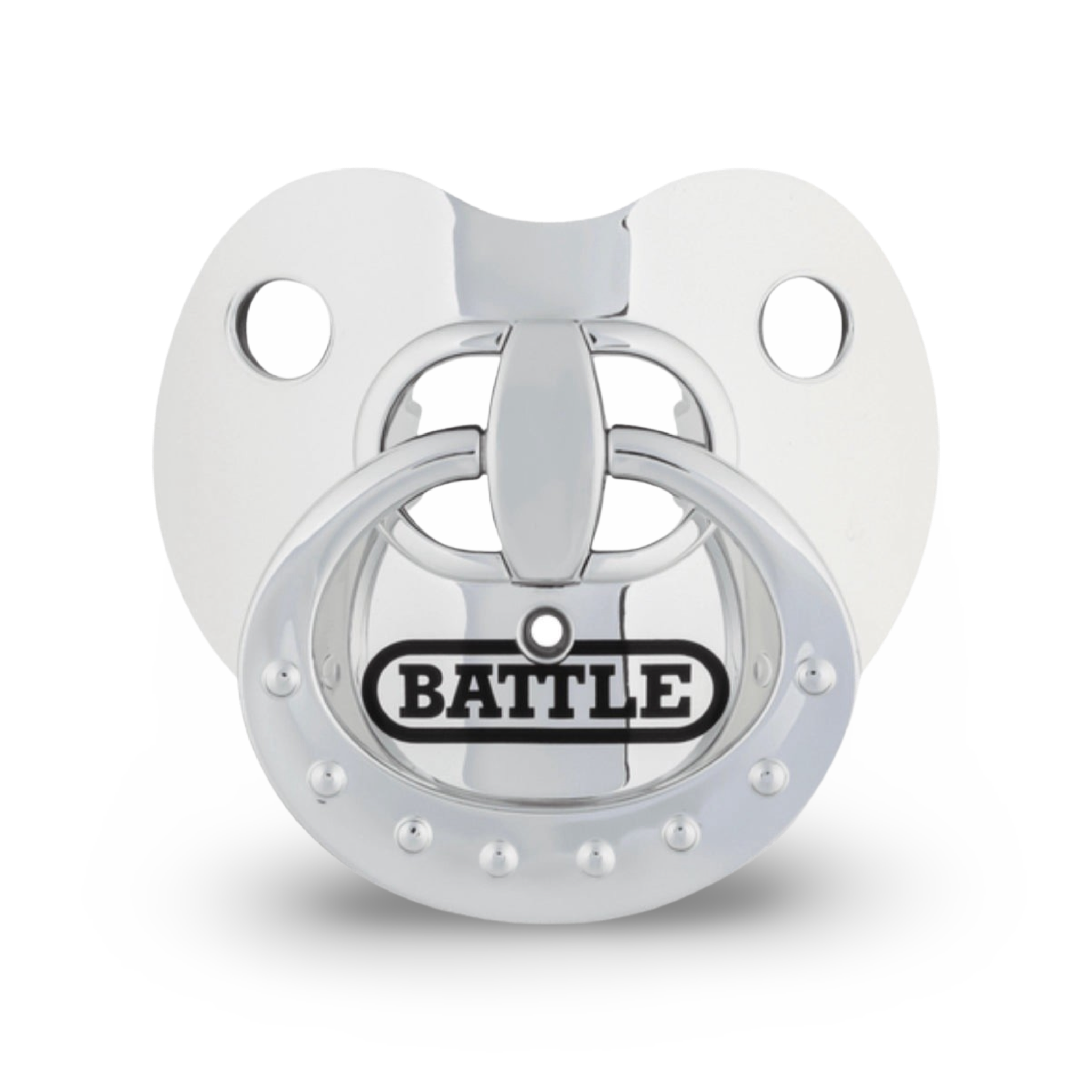 Battle "Binky" Oxygen Football Mouthguard - Chrome Silver
