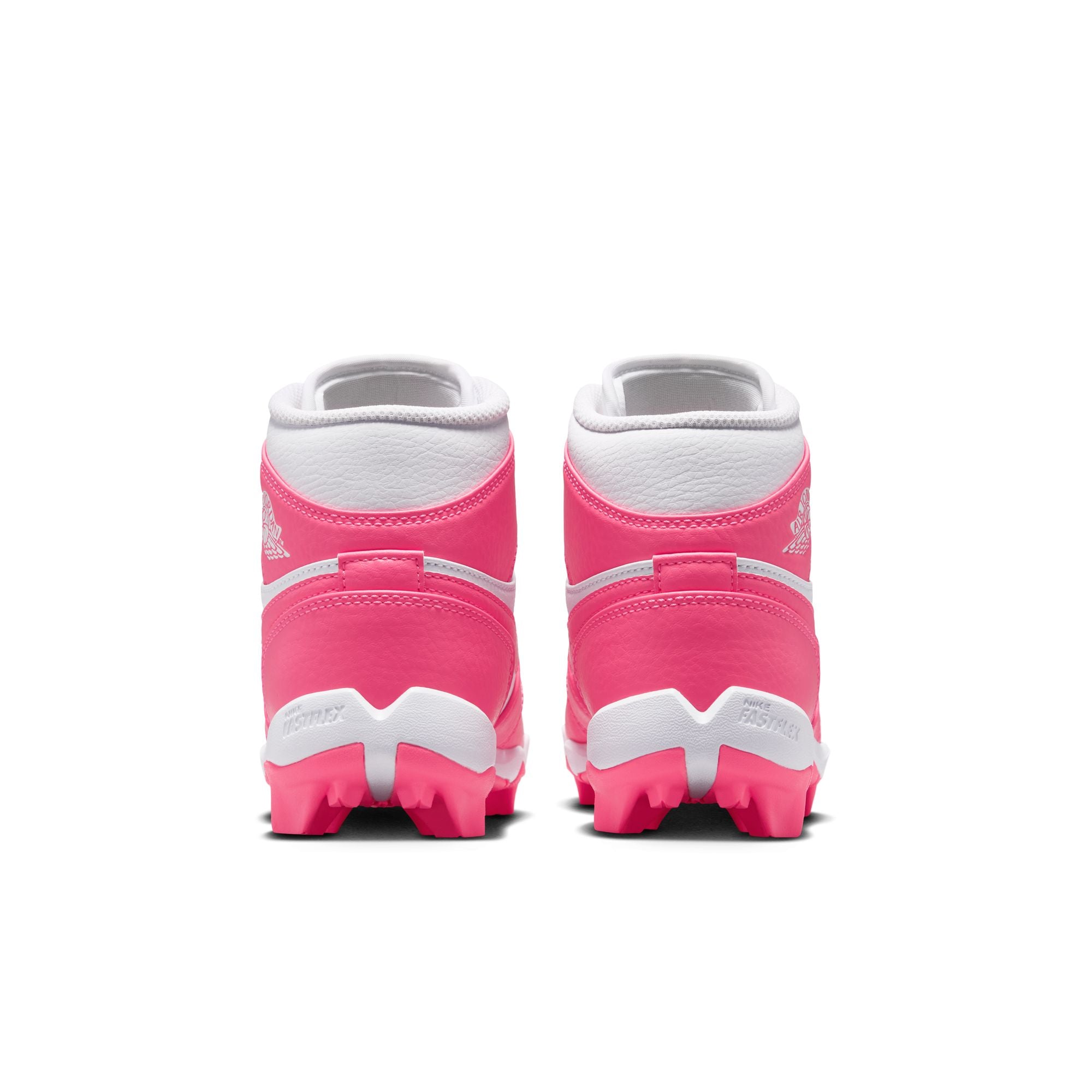 Kids' Jordan 1 Mid Football Cleats - White/Pink