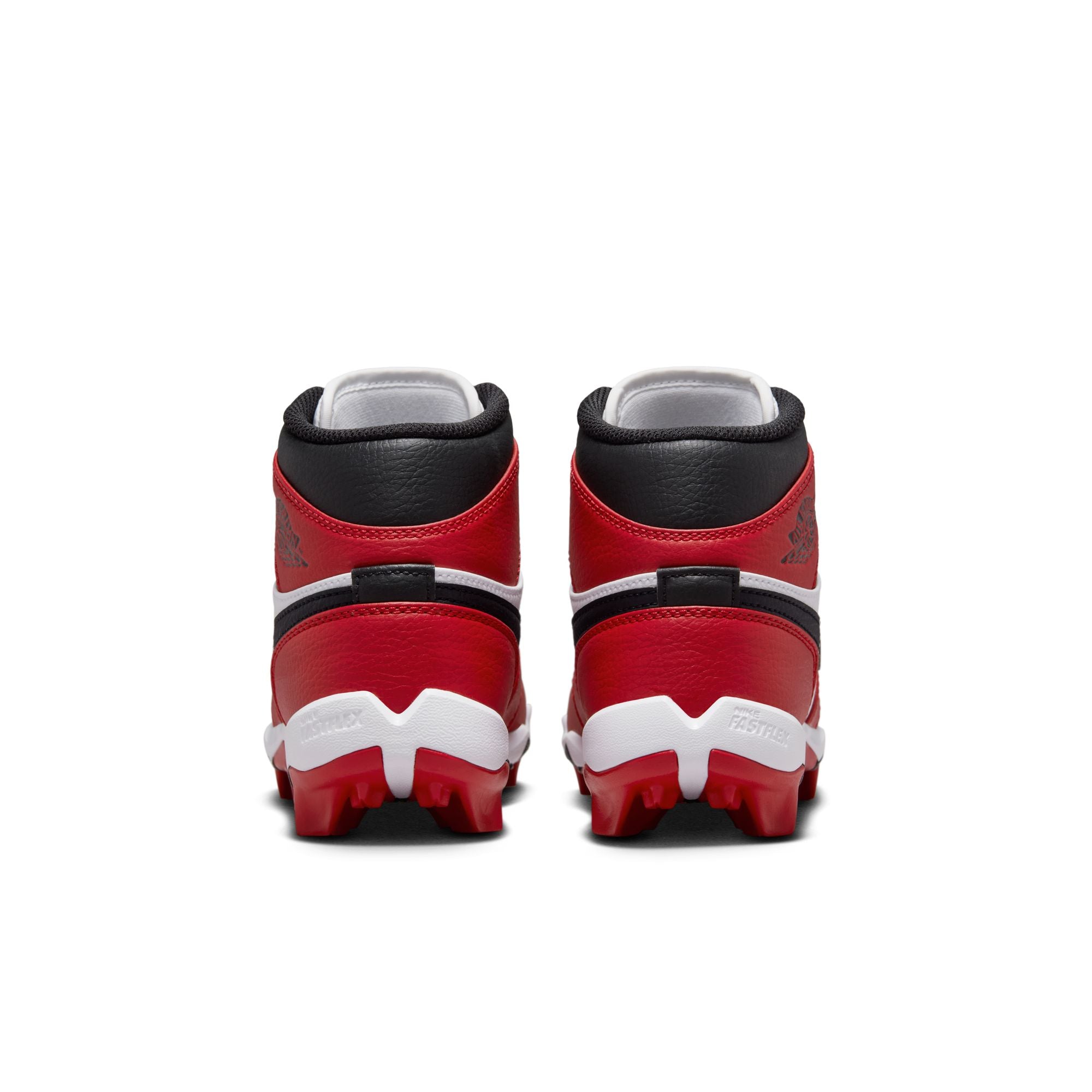 Kids' Jordan 1 Mid Football Cleats - Red and White soulier enfant