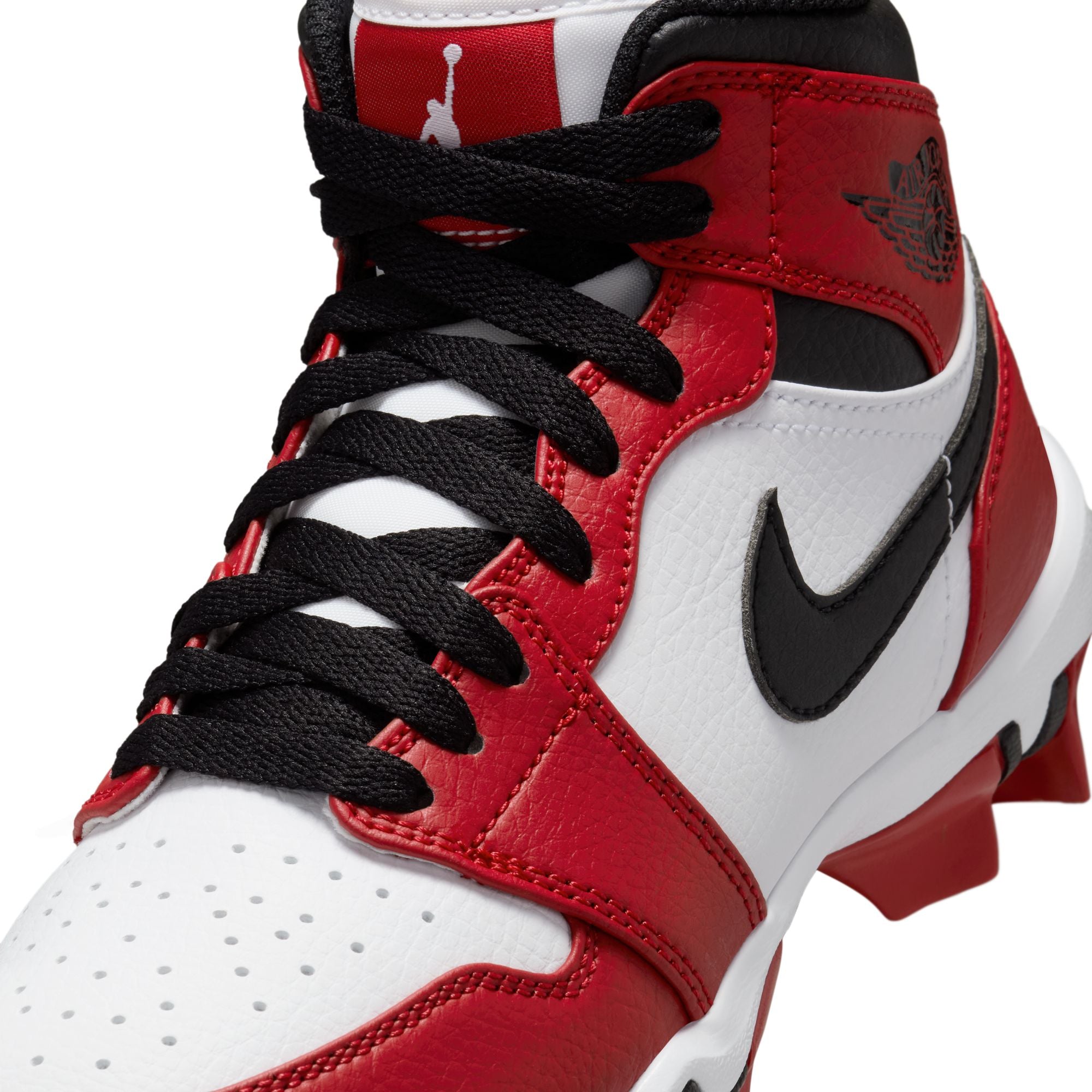 Kids' Jordan 1 Mid Football Cleats - Red and White soulier enfant