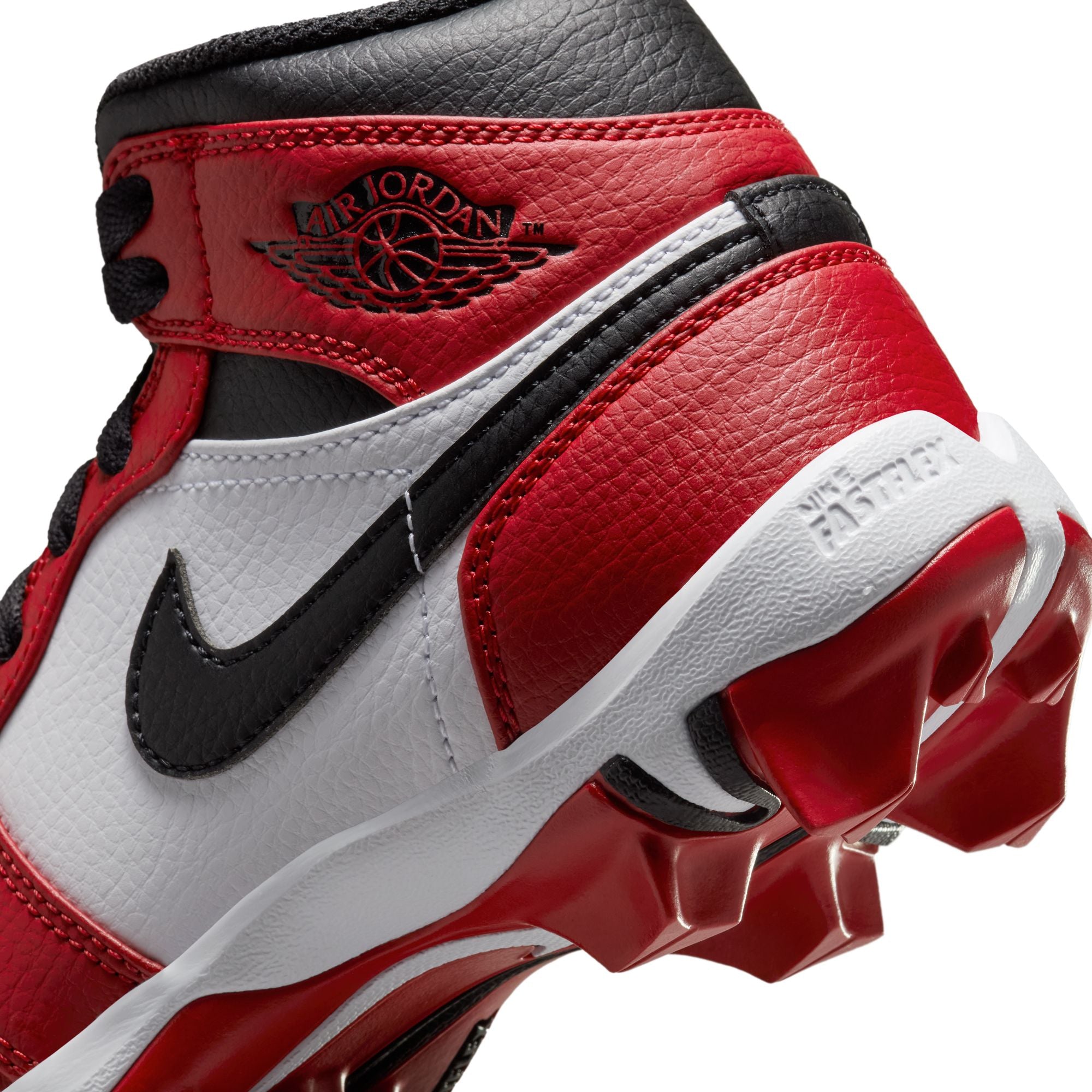Kids' Jordan 1 Mid Football Cleats - Red and White soulier enfant