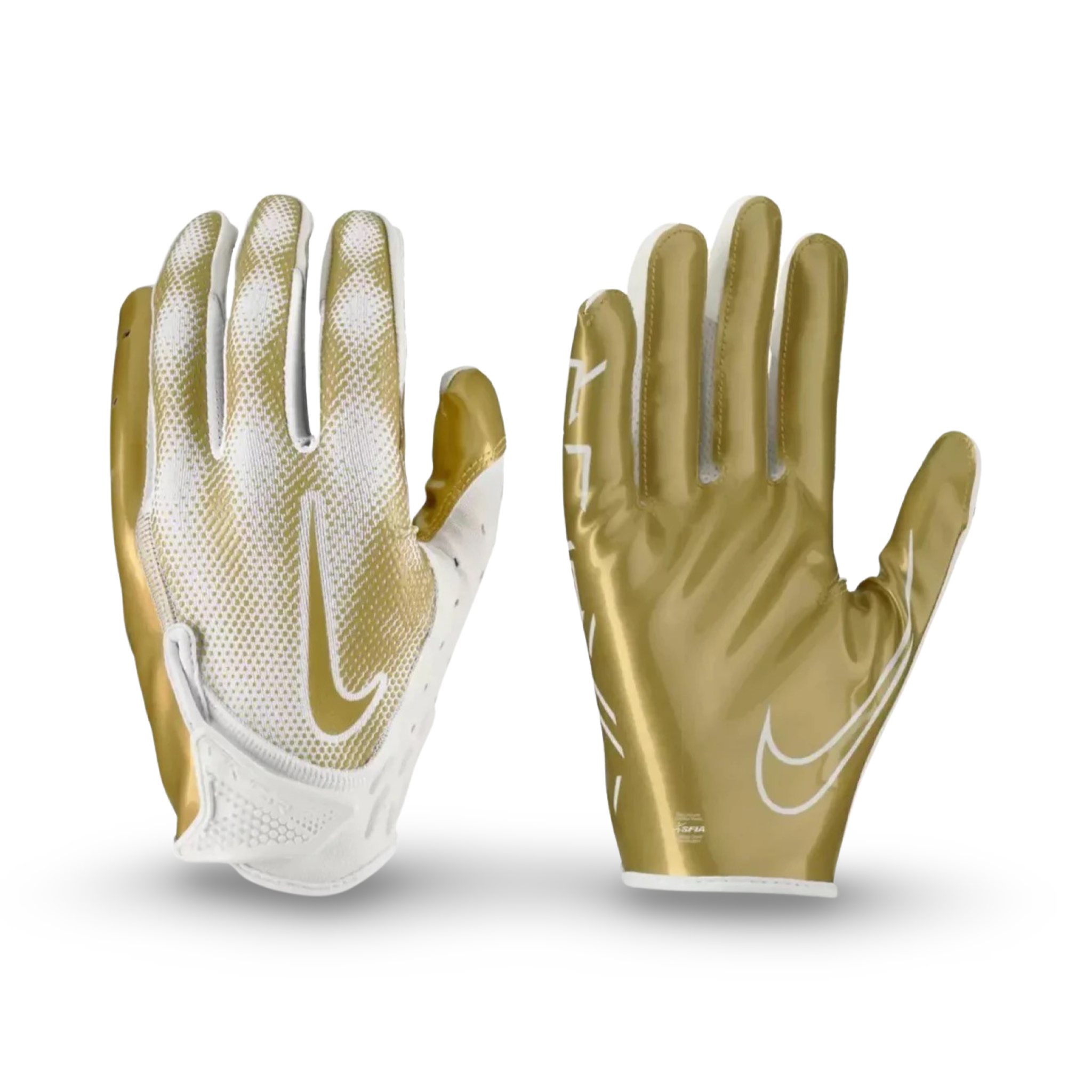 Nike Vapor Jet 7.0 - Gold &amp; White football gloves / Gants de football