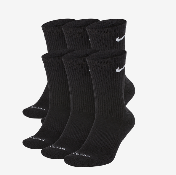 Nike Men Everyday Plus Cushion Crew 6 Pack Socks - Low Nike pack of 6 pairs of socks 