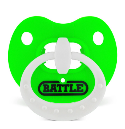 Battle "Binky" Oxygen Football Mouthguard - Neon Green/White Protecteur buccal