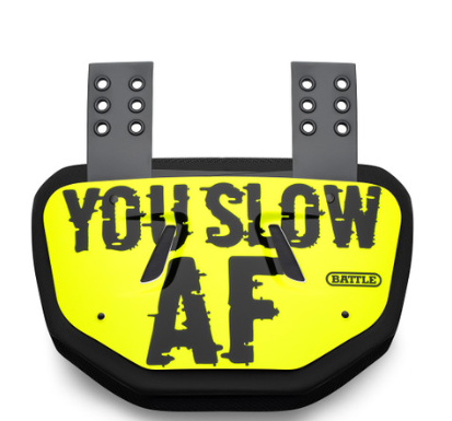 Battle "Slow AF" Chrome Football Back Plate - Adult and Youth/ Enfant et adulte