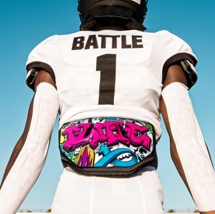 Battle "Graffiti" Chrome Football Back Plate - Adult and Youth / Adulte et enfant