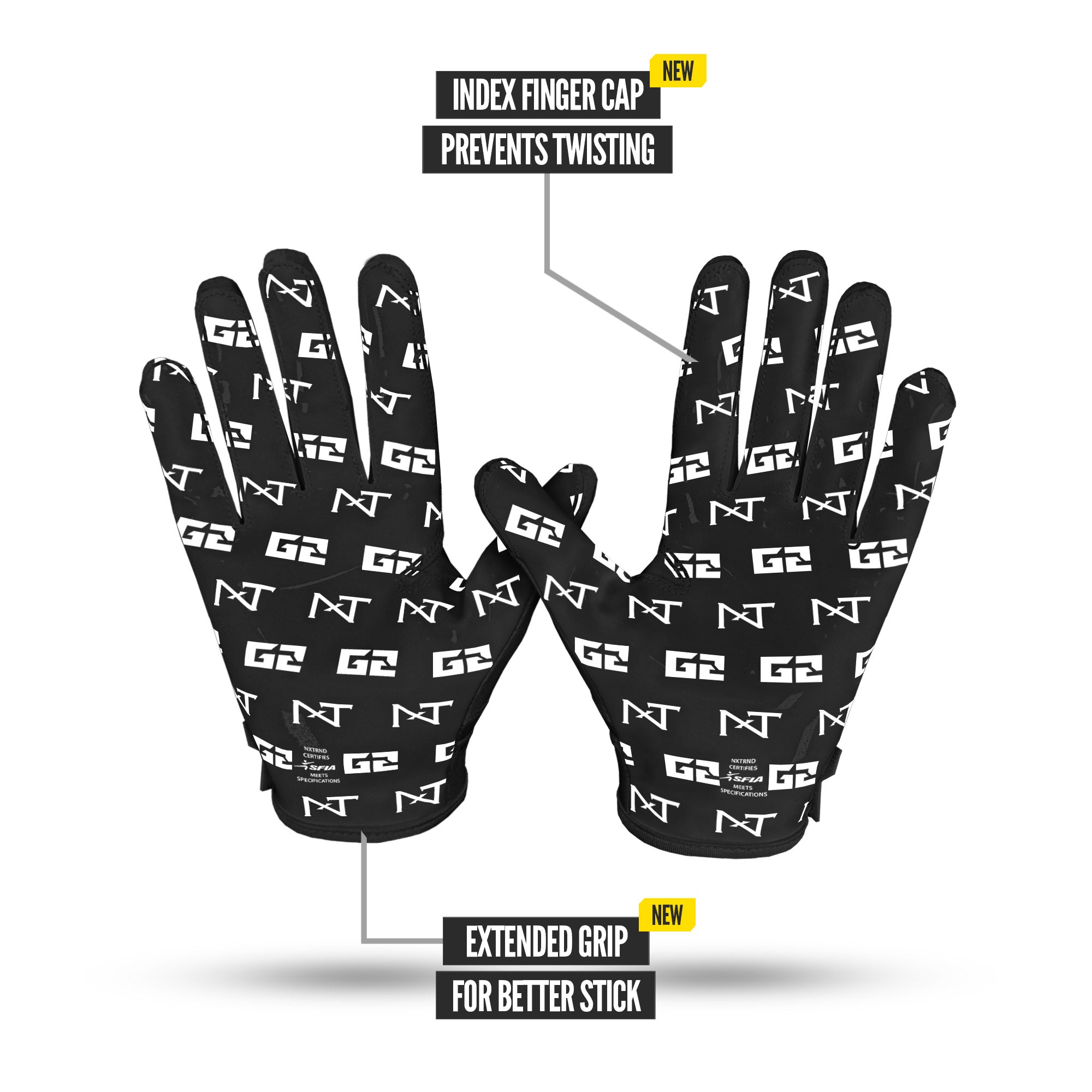 NXTRND G2® Pro Football Gloves - Black