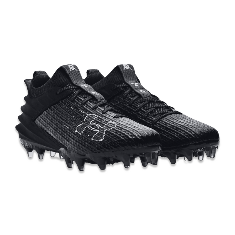 Under Armor Men's Blur Smoke 2.0 MC Football Cleats - Black- Football shoe for receiver, DB, ball carrier