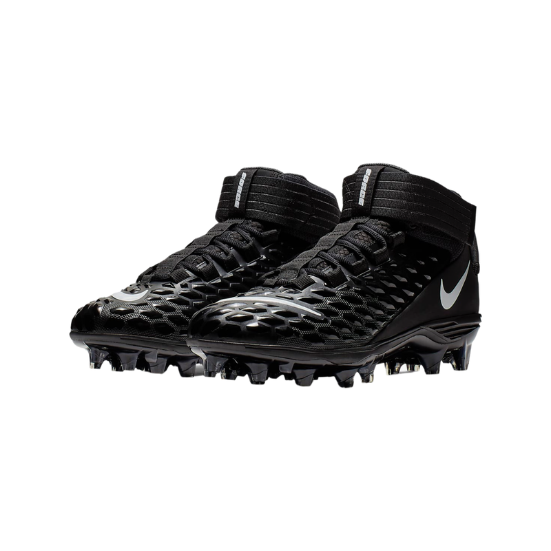 Nike Men's Force Savage Pro 2 Mid Football Cleats - Black (Wide)- Soulier de football pour Lineman