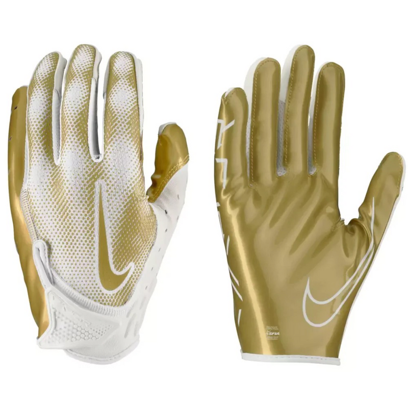 Nike Vapor Jet 7.0 - Gold &amp; White football gloves / Gants de football